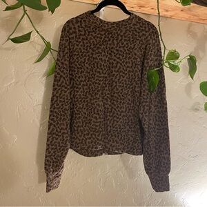 Leopard Print Crew Neck Sweater